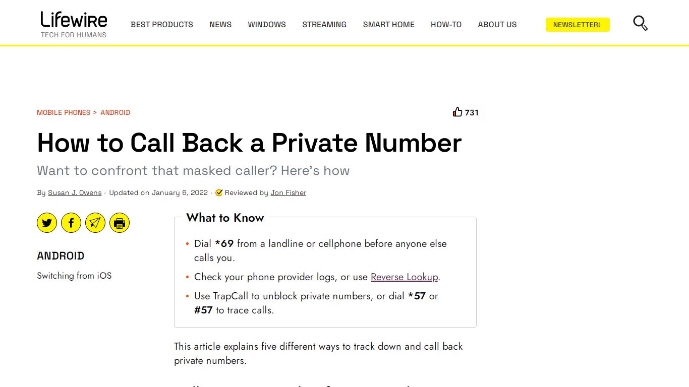 How to Call Back a Private Number - Lifewire