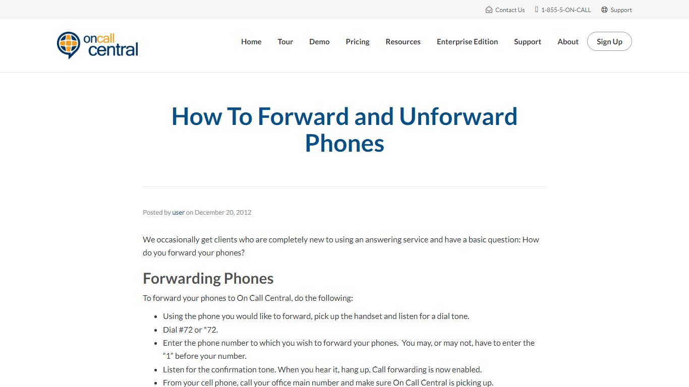 How To Forward and Unforward Phones - On Call Central